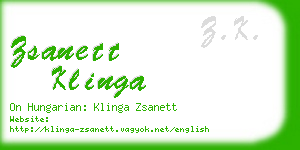 zsanett klinga business card